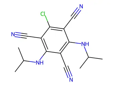 1,3,5-Benzenetricarbonitrile, 4,6-bis(isopropylamino)-2-chloro- structure