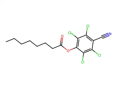 Octanoic acid, 4-cyano-2,3,5,6-tetrachlorophenyl ester structure