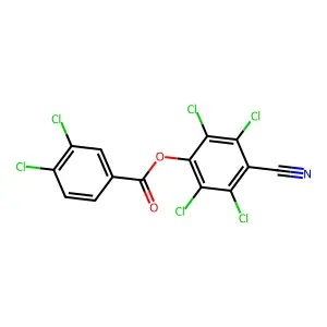 Benzoic acid, 3,4-dichloro-, 4-cyano-2,3,5,6-tetrachlorophenyl ester structure