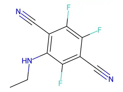 1,4-Benzenedicarbonitrile, 2-ethylamino-3,5,6-trifluoro- structure