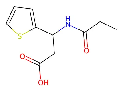 3-(Propanoylamino)-3-thiophen-2-ylpropanoic acid structure