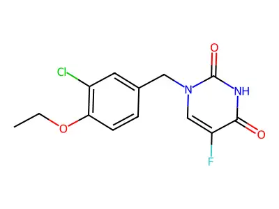 Uracil, 1-(3-chloro-4-ethoxybenzyl)-5-fluoro- structure