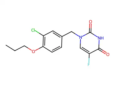 Uracil, 1-(3-chloro-4-propoxybenzyl)-5-fluoro- structure