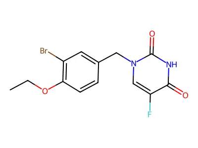 Uracil, 1-(3-bromo-4-ethoxybenzyl)-5-fluoro- structure