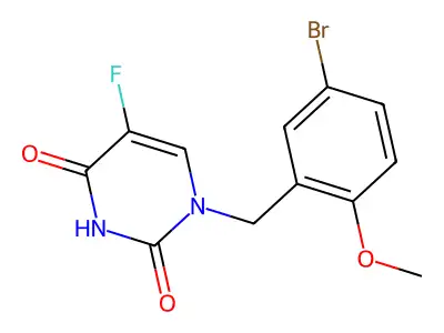 Uracil, 1-(5-bromo-2-methoxybenzyl)-5-fluoro- structure