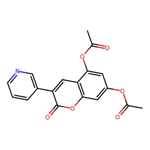 Coumarin, 5,7-dihydroxy-3-(3-pyridyl)-, diacetate structure
