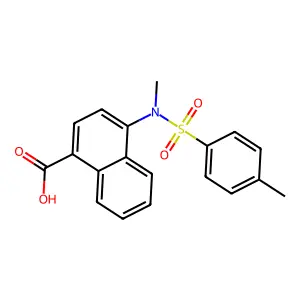 4-[Methyl(4-methylbenzene-1-sulfonyl)amino]naphthalene-1-carboxylic acid structure