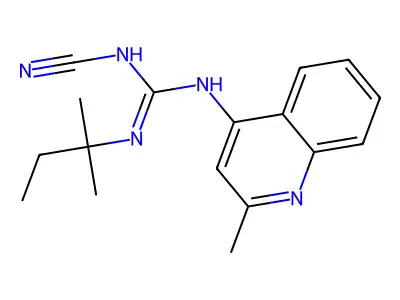 Guanidine, 2-cyano-1-(2-methyl-4-quinolyl)-3-tert-pentyl- structure
