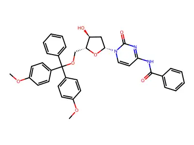 N-Benzoyl-5'-O-(4,4'-dimethoxytrityl)-2'-deoxycytidine structure