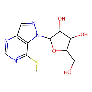 1H-Pyrazolo[4, 7-(methylthio)-1-.beta.-D-ribofuranosyl- structure