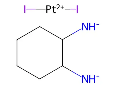 (2-Azanidylcyclohexyl)azanide;diiodoplatinum(2+) structure