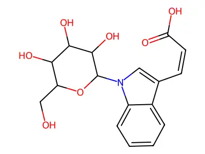 2-Propenoic acid, 3-(1-beta-D-glucopyranosyl-1H-indol-3-yl)- structure