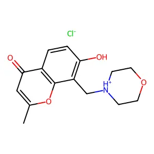 Chromone, 7-hydroxy-2-methyl-8-morpholinomethyl-, hydrochloride structure