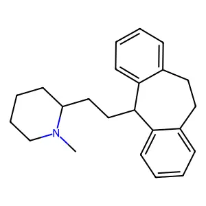 5H-Dibenzo(a,d)cycloheptene, 10,11-dihydro-5-(2-(1-methyl-2-piperidyl)ethyl)- structure