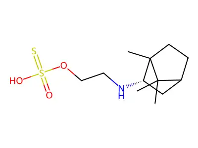 Ethanethiol, 2-(2-bornylamino)-, hydrogen sulfate (ester) structure