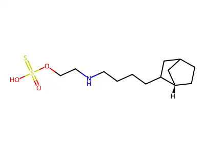 Ethanethiol, 2-((4-(2-norbornyl)butyl)amino)-, hydrogen sulfate (ester) structure