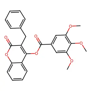 3-benzyl-2-oxo-2H-chromen-4-yl 3,4,5-trimethoxybenzoate structure