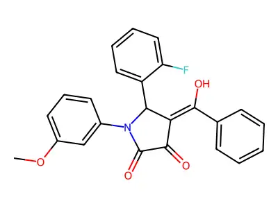 5-(2-fluorophenyl)-4-[hydroxy(phenyl)methylidene]-1-(3-methoxyphenyl)pyrrolidine-2,3-dione structure