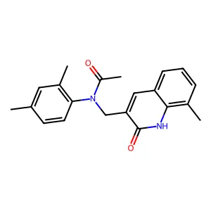 N-(2,4-dimethylphenyl)-N-[(8-methyl-2-oxo-1H-quinolin-3-yl)methyl]acetamide structure