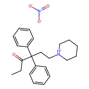 4,4-二苯基-6-哌啶子基-3-己酮硝酸盐 structure