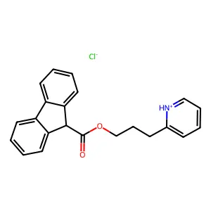 3-(Pyridin-2-yl)propyl 9H-fluorene-9-carboxylate--hydrogen chloride (1/1) structure