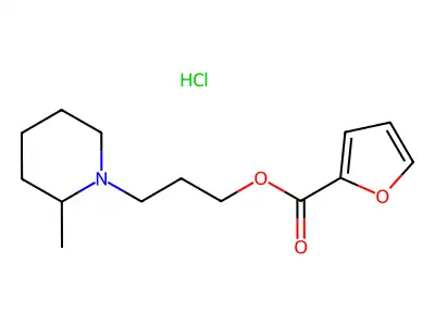 2-Furoic acid, 3'-(2''-methylpiperidino)propyl ester, hydrochloride structure