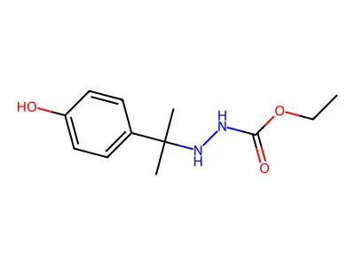 Hydrazine, 1-(alpha,alpha-dimethyl-p-hydroxybenzyl)-2-ethoxycarbonyl- structure