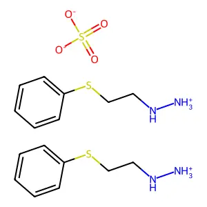 Hydrazine, (2-phenylthioethyl)-, hydrogen sulfate (2:1) structure