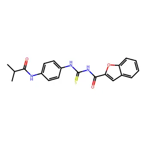 N-[[4-(2-methylpropanoylamino)phenyl]carbamothioyl]-1-benzofuran-2-carboxamide structure