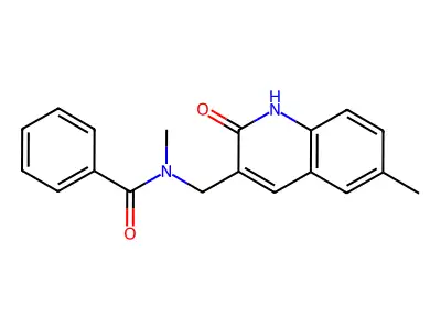 N-methyl-N-[(6-methyl-2-oxo-1H-quinolin-3-yl)methyl]benzamide structure