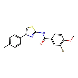 3-bromo-4-methoxy-N-[4-(4-methylphenyl)-1,3-thiazol-2-yl]benzamide structure