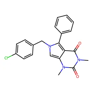 6-(4-chlorobenzyl)-1,3-dimethyl-5-phenyl-1H-pyrrolo[3,4-d]pyrimidine-2,4(3H,6H)-dione structure