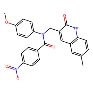 N-((2-hydroxy-6-methylquinolin-3-yl)methyl)-N-(4-methoxyphenyl)-4-nitrobenzamide structure