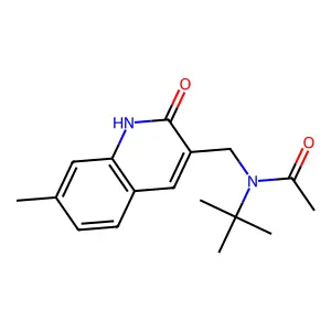 N-tert-butyl-N-[(7-methyl-2-oxo-1H-quinolin-3-yl)methyl]acetamide structure