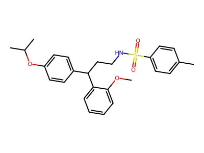 N-[3-(2-methoxyphenyl)-3-(4-propan-2-yloxyphenyl)propyl]-4-methylbenzenesulfonamide structure