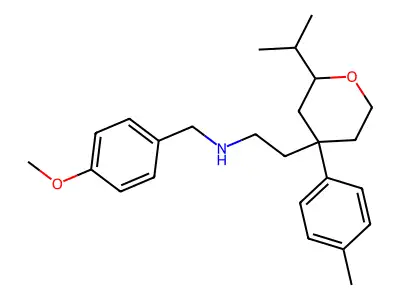 N-[(4-methoxyphenyl)methyl]-2-[4-(4-methylphenyl)-2-propan-2-yloxan-4-yl]ethanamine structure