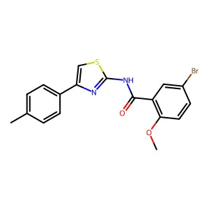 5-bromo-2-methoxy-N-[4-(4-methylphenyl)-1,3-thiazol-2-yl]benzamide structure