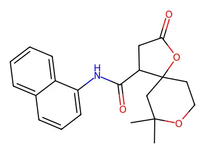 7,7-Dimethyl-N-(naphthalen-1-YL)-2-oxo-1,8-dioxaspiro[4.5]decane-4-carboxamide structure