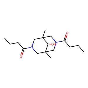 1,1'-(9-hydroxy-1,5-dimethyl-3,7-diazabicyclo[3.3.1]nonane-3,7-diyl)bis(butan-1-one) structure