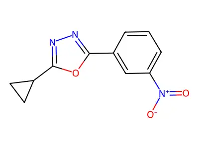 2-Cyclopropyl-5-(3-nitrophenyl)-1,3,4-oxadiazole structure