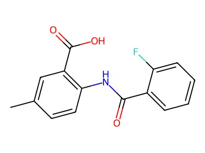 2-[(2-Fluorobenzoyl)amino]-5-methylbenzenecarboxylic acid structure