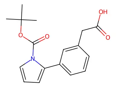 2-[3-[1-[(2-methylpropan-2-yl)oxycarbonyl]pyrrol-2-yl]phenyl]acetic Acid structure