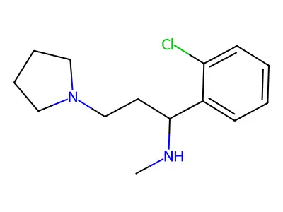 [1-(2-Chloro-phenyl)-3-pyrrolidin-1-yl-propyl]-methyl-amine structure