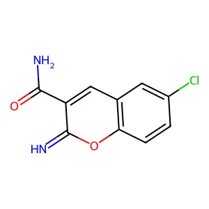 6-chloro-2-imino-2H-chromene-3-carboxamide structure