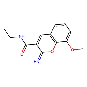 N-Ethyl-2-imino-8-methoxy-2H-1-benzopyran-3-carboxamide structure