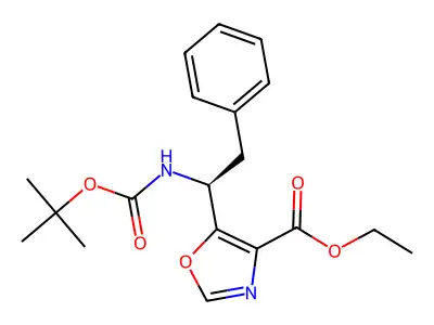 (S)-ethyl 5-(1-(Boc-amino)-2-phenylethyl)oxazole-4-carboxylate structure