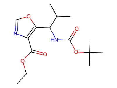 ETHYL5-(L-N-BOC-VAL)-1,3-OXAZOLE-4-CARBOXYLATE structure
