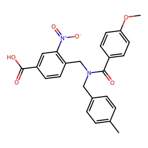 4-{[(4-Methoxy-benzoyl)-(4-methyl-benzyl)-amino]-methyl}-3-nitro-benzoic acid structure