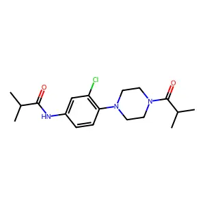 N-[3-chloro-4-[4-(2-methylpropanoyl)piperazin-1-yl]phenyl]-2-methylpropanamide structure