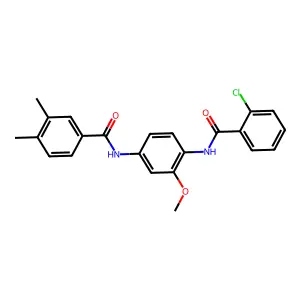N-[4-[(2-chlorobenzoyl)amino]-3-methoxyphenyl]-3,4-dimethylbenzamide structure